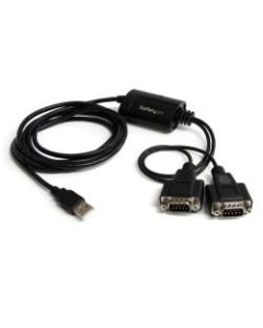 StarTech FTDI USB To Serial Adapter Cable, 2-Port, 6ft, Black