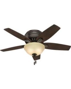 Hunter Fan Newsome Low Profile With Light 42 inch - 5 Blades - 42in Diameter - 3 Speed - Reversible Blades, Variable Speed Control - 10in Height x 25in Width