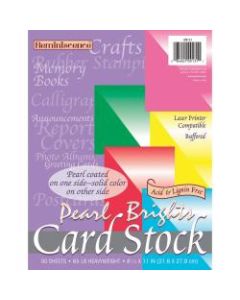 Pacon Inkjet, Laser Card Stock - Rojo Red, Hyper Pink, Lemon Yellow, Emerald Green, Cobalt Blue - Letter - 8 1/2in x 11in - 65 lb Basis Weight - Pearl Brights - 1 / Pack