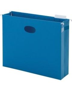 Smead Hanging File Pocket With Tab, 3in Expansion, 1/5-Cut Adjustable Tab, Letter Size, Sky Blue, Box of 25