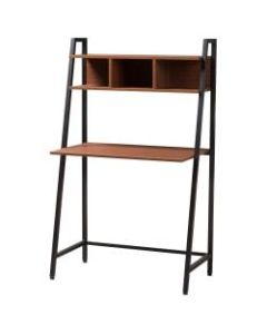 Baxton Studio 3-Shelf Writing Desk, Brown/Black
