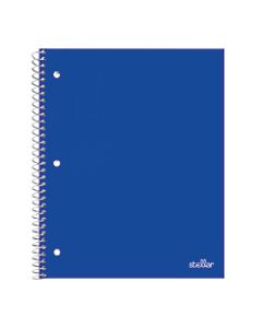 Office Depot Brand Stellar Poly Notebook, 8in x 10-1/2in, 1 Subject, Wide Ruled, 100 Sheets, Blue