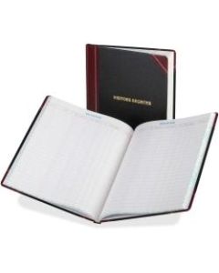Boorum & Pease Boorum Visitors Register Book - 150 Sheet(s) - Thread Sewn - 10.87in x 14.12in Sheet Size - White Sheet(s) - Black, Red Cover - 1 Each