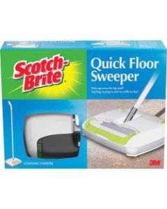 Quick Floor Sweeper, Rubber Bristles, 42in Aluminum Handle, White