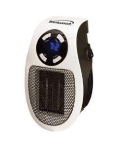 Brentwood H-C350W 350-Watt Plug-In Wall Outlet Personal Space Heater - Ceramic - Electric - Electric - 350 W - 350 W - Wall Mount - White, Black