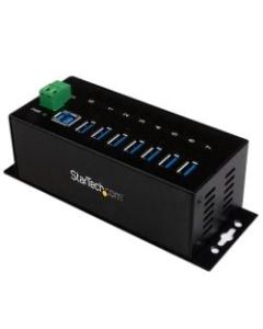 StarTech.com 7 Port Industrial USB 3.0 Hub with ESD - Add seven USB 3.0 ports with this DIN rail or surface-mountable metal hub - 15kV ESD Protection - DIN Rail and Wall-mountable USB Hub with Rugged Housing - Seven Port SuperSpeed USB 3 Hub