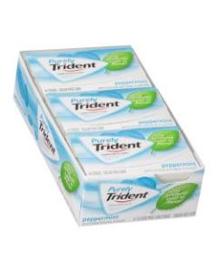 Purely Trident Sugar-Free Gum, Peppermint Flavor, 14 Sticks Per Pack, Case Of 12 Packs