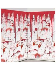 Amscan Halloween Chop Shop Scene Setter Room Rolls, 48in x 480in, Red, Pack Of 2 Rolls