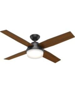 Hunter Fan Dempsey Damp - 52in Ceiling Fan - 4 Blades - 52in Diameter - Quiet, Reversible Motor - 13.6in Height - Stainless Steel