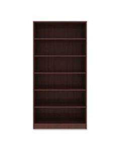 Lorell Essentials Series 72inH 6-Shelf Bookcase, Mahogany