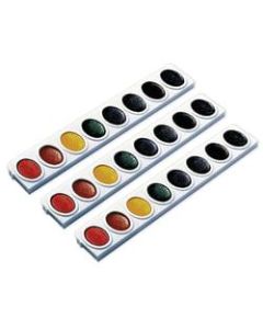 Prang Watercolors Oval Pan Refill Trays, Assorted Colors, 3 Trays Per Pack, Case Of 3 Packs