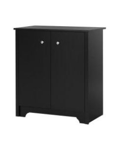 South Shore Vito Small 2-Door Storage Cabinet, Pure Black