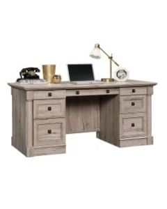 Sauder Palladia 66inW Double-Pedestal Executive Desk, Split Oak