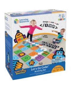 Learning Resources Ages 5+ Lets Go Code Activity Set - Theme/Subject: Fun - Skill Learning: Gross Motor, Visual, Critical Thinking, Sequential Thinking, Problem Solving, Direction - 50 Pieces - 5+ - 1 / Set