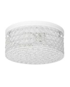 Elegant Designs Elipse Crystal 2-Light Round Flush-Mount Ceiling Fixture, 12inW, White