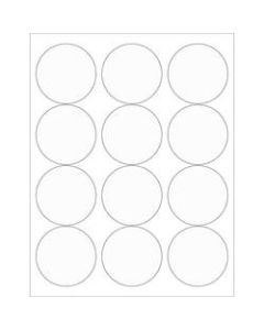 Office Depot Brand Circle Laser Labels, LL232CL, 2 1/2in, Clear, 12 Labels Per Sheet, Case Of 100 Sheets