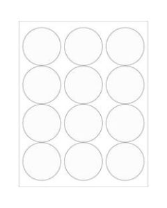 Office Depot Brand Circle Laser Labels, LL232CL, 2 1/2in, Clear, 12 Labels Per Sheet, Case Of 100 Sheets