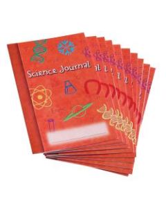 Learning Resources Science Journals, 5 1/2in x 8 1/2in, 1/4in Ruling, 32 Pages, Burnt Orange/Multicolor, Pack Of 10