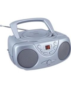 Sylvania SRCD243M Radio/CD Player BoomBox - 1 x Disc - Silver - 20 Programable Tracks - CD-DA, MP3 - Auxiliary Input