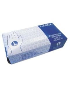 Integrated Bagging Systems Embossed Polyethylene Powder-Free Disposable Gloves, Large, Clear, 500 Per Box, Carton Of 4 Boxes