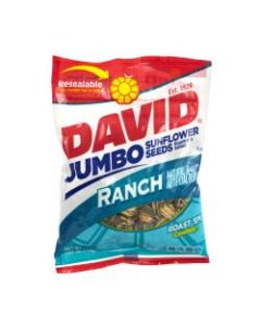 David Jumbo Sunflower Seed Pouches, Ranch, 5.25 Oz, Box Of 12
