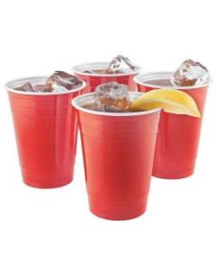 Highmark Plastic Cups, 16 Oz, Red, Pack Of 50