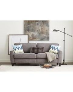 Serta Astoria Deep-Seating Sofa, 78in, Light Gray/Espresso