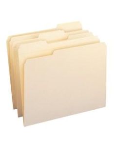 Smead 1/3-Cut Manila File Folders, Letter Size, 100% Recycled, Manila, Box Of 100