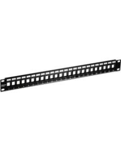 TRENDnet 24-Port Blank Keystone 1U Patch Panel, 1U 19in Metal Rackmount Housing, Recommended With TC-K25C6 & TC-K50C6 Cat6 Keystone Jacks (Sold Separately), Black, TC-KP24 - 24-Port Blank Keystone