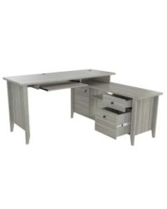 Inval Promo L-Shaped Workcenter, Smoke Oak