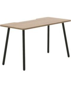 Allermuir Arc 54inW Mid-Century Modern Desk, Walnut/Black