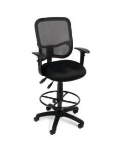 OFM Mesh Comfort Series Ergonomic Fabric Task Chair With Arms And Drafting Kit, Black/Black