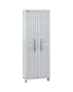 Inval 2-Door Storage Cabinet, 74-7/16inH x 17-3/4inW x 17-3/4inD, Light Gray