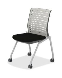 Mayline Thesis Static Back Armless Stackable Chairs, Black/Light Gray, Set Of 2