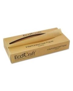 Bagcraft EcoCraft Interfolded Soy Wax Deli Sheets, 10 3/4in x 12in, Brown, 500 Sheets Per Box, Pack Of 12 Boxes
