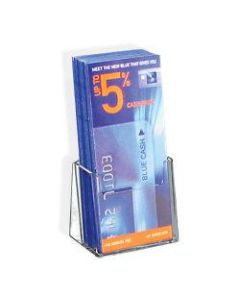 Azar Displays 1-Pocket Plastic Trifold Brochure Holders, 7-1/4inH x 4inW x 2-7/8inD, Clear, Pack Of 25 Holders