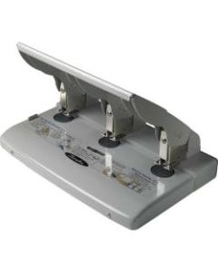 Swingline Antimicrobial High Capacity Heavy Duty Punch, 3 Holes, 75 Sheets - 3 Punch Head(s) - 75 Sheet Capacity - 9/32in Punch Size - Gray