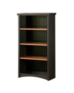 South Shore Gascony 4-Shelf Bookcase, Ebony and Morgan Cherry