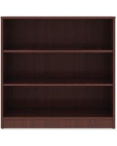 Lorell 36in 3 Shelf Casual Bookcase, Mahogany/Dark Finish