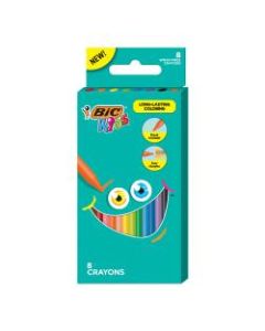 BIC Kids Coloring Crayons, Assorted Colors, Pack Of 8 Crayons