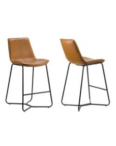 Glamour Home Amery Bar Stools, Black/Cappuccino, Set Of 2 Stools