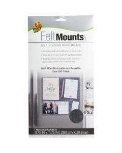 Duck Brand Felt Mounts Self Sticking Unframed Bulletin Board, 11 3/4in x 11 3/4in, Charcoal