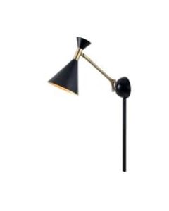 Kenroy Home Arne Wall-Mount Swing Arm Lamp, 8-7/16inW, Black