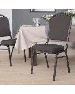 Flash Furniture HERCULES Fabric Crown-Back Stacking Banquet Chair, Gray/Silver