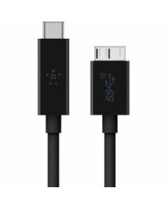 Belkin Sync/Charge Micro-USB/USB Data Transfer Cable - 3 ft Micro-USB/USB Data Transfer Cable - First End: 1 x Type C Male USB - Second End: 1 x Type B Male Micro USB - 10 Gbit/s - Black