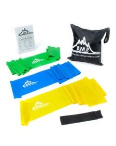 Black Mountain Products Therapy Exercise Bands, 5ft Long, Assorted Colors, Set Of 3