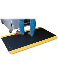 Genuine Joe Safe Step Anti-Fatigue Mat, 3ft x 12ft, Black/Yellow