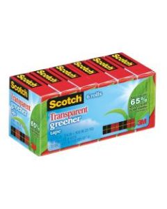 Scotch Transparent Greener Tape, 3/4in x 900in, Clear, Pack of 6 rolls