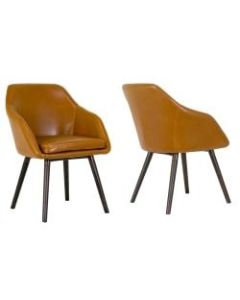 Glamour Home Adaya Dining Chairs, Caramel Brown, Set Of 2 Chairs