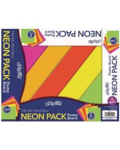 Pacon Peacock Coated Poster Board, 11in x 14in, Assorted Colors, Pack Of 5